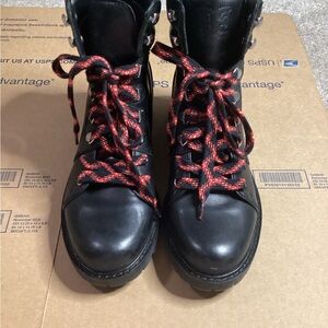 Sam Edelman Hiking Style Black Leather Boots